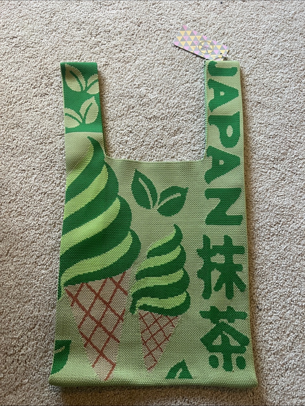 Matcha Ice Cream Tote Bag in Green